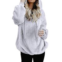 Drfoytg_Women's Fur & Faux Fur Jackets & Coats Women Drawstring Hooded Winter Warm Wool Zipper Pockets Coat Outwear byDrfoytg White