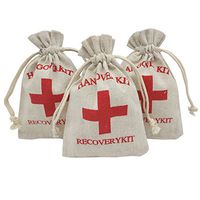 Ankirol 20pcs Burlap Bags 3.9x5.5'' with Drawstring Hangover Kit Bags Recovery Kit Survival Kit Drawstring Pouches Favor Bags Muslin Bags (handover kit)