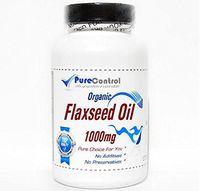 Organic Flaxseed Oil (Emulsified Dry) 1000mg // 200 Capsules // Pure // by PureControl Supplements