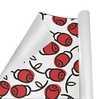 Gift Wrapping Paper Roll Red Rose Blossom for Birthday,Holiday,Wedding,Baby Shower Gift Wrap - 3Rolls - 58inch x 23inch Per Roll