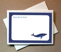 Whale Note Cards - Personalized (40 Cards and Blank Envelopes)
