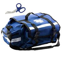 First Aid Responder EMS Emergency Medical Trauma Bag + Matching EMT Shear (Blue)