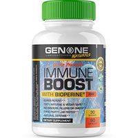 GenOne Nutrition- Premium Immune Boost with Bioprene, 100% Natural, Aids with Boosting Immune System, Natural Defense, Vitamin C, European Elderberry, Zinc, Lions Mane, Vegan Safe, 1 Month Supply