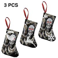 Christmas Stockings Gift Bag Skull Bone and RED Roses Flower Special for Funny Xmas Party
