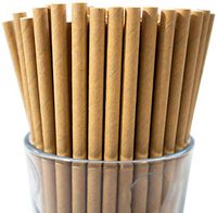 Pack of 150 Natural Kraft Biodegradable 4-Ply Paper Drinking Straws (Compostable, Non-toxic, BPA-free)