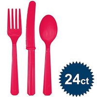 amscan Hot Pink Cutlery Set - Party Supplies