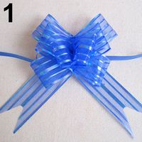 angel3292 10 Pcs 50mm Christmas Pull Bows Gift Bows Organza Ribbon Pull Bows Wedding Party Car Decoration DIY Gift Wrap Blue