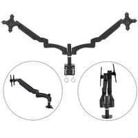 Safstar Dual Arm TV LCD Computer Monitor Desk Mount Stand Bracket Swivel Gas Spring for 13"- 27" Screen