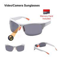 Sunglasses Camera 1080P Spy Video Glasses Anti Glare & UV Protection Eyewear for Sports,Riding,Fishing,Motorcycle (White)