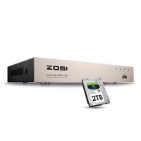 ZOSI 8CH 4-in-1 1080P Surveillance DVR Recorders Security System for HD-TVI, CVI, CVBS, AHD 960H/720P/1080P CCTV Cameras, Motion Detection, Remote Viewing with 2TB Hard Drive