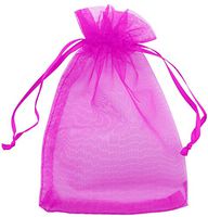 Allgala 100 Count Orangza Gift Party Favor Bags with Drawstring-8x12 Inch-Fuchsia-PF53411