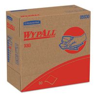 KCC05930 - KIMBERLY CLARK Wypall X80 Wipers, Pop-up Box, 9 1/10 X 16 4/5, Red, 80/Box