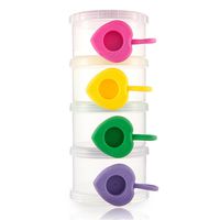 MUAI Baby Formula Dispenser Non-Spill 4 Separate Containers for Travel Camping Portable Stackable Snack Container