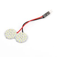 Quaant LED Car Light,12V 0.5 W Universal Car 44 SMD Round Reading Light Panel T10 Dome BA9S W5W C5W 44 LED Bulb Light Car Styling Electronics HotSale (White)