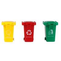 Shuohu 3Pcs/Set Bright Color Kids Push Toy Plastic Vehicles Garbage Truck Trash Cans Toy Trash Can