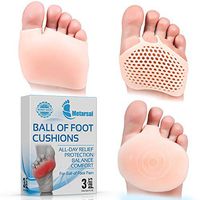 Metatarsal Ball of Foot Cushion Pads, High Heel Inserts Pads, Forefoot Pain Relief, Bunion Mortons Neuroma Callus Treatment Soft Comfort Reusable, One Size for Men & Women 3 Pairs (6) by Metarsal