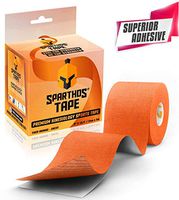Sparthos Kinesiology Tape - Incredible Support for Athletic Kt Sports and Recovery - Free Kinesio Taping Guide! - Lifting Sensitive Fit Prewrap - Uncut (Tiger Orange)
