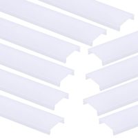 Muzata 10-Pack 3.3ft/1M Milky Plastic Cover Lens for U Shape Silver U1SW LED Aluminum Channel Dust Protect LC03 WW 1M, LA1