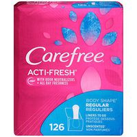 Carefree Acti-Fresh Body Shaped Panty Liners, Regular, 126Count - Discontinued by Manufacturer