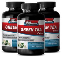 Natural Weight Loss Supplements for Women Belly Fat - Green Tea Extract (Natural ANTIOXIDANT) 300Mg - Green Tea Supplement Pills - 3 Bottles 180 Capsules