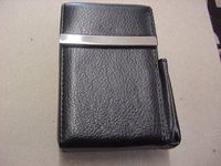 Black Leather Flip Top Cigarette Case