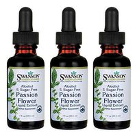 Swanson Passion Flower Liquid Extract (Alcohol and Sugar-Free) 1 fl Ounce (29.6 ml) Liquid (3 Pack)