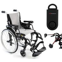 Karman S-Ergo 305 Ultra Lightweight Ergonomic Wheelchair | Upgraded to Elevating Legrests | Seat Size 18" X 17" | Frame Color Pearl Silver & Free 130 dB Black Personal Safety Alarm/Siren!