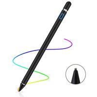 Stylus Pen for Touch Screens Rechargeable 1.5mm Fine Point Active Stylus Pen Smart Pencil Digital Compatible iPad and Most Tablet (Black)