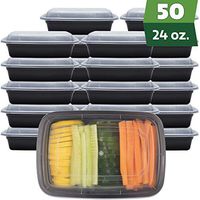 [50 Sets - 24 oz.] Meal Prep Containers With Lids, 1 Compartment Lunch Containers, Bento Boxes, Food Storage Containers
