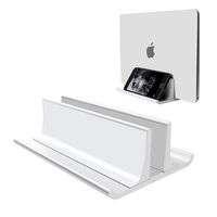 Vertical Laptop Stand Holder Adjustable Desktop Notebook Dock Space-Saving Three-in-one for All MacBook Pro Air, Mac,HP, Dell, Microsoft Surface,Lenovo, up to 17.3 inch Silver ...