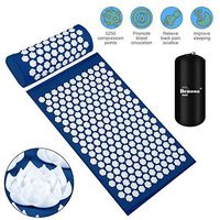 Benooa Acupressure Mat and Acupressure Pillow Massage Set,Acupuncture Mats and Acupuncture Pillow for Therapy Back Neck Pain Relief Sciatic Pain,Insomnia,Muscle Relaxation with Carrying Bag