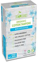 Organic All Natural Cotton Tampons with Biodegradable Applicator (Super Plus Absorbency) Chemical, Plastic-Free, Vegan & Cruelty-Free Tampons, Feminine Care Menstrual Tampons (16 Cnt)