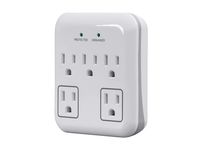 Monoprice 5 Outlet Surge Protector with 2 Transformer Outlets - White | ETL Rated 900 Joules with Grounded and Protected Light Indicator for Small Indoor Appliances