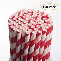 Biodegradable Paper Straws Drinking Disposable Eco-Friendly Straws Bulk for Birthday,Cake Pops Sticks,Baby Showers,Parties Supplies,Wedding Decorations 150 Pack