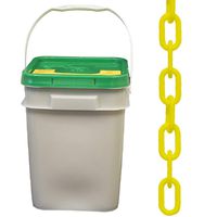 Mr. Chain Plastic Barrier Chain Pail, Yellow, 2-Inch Link Diameter, 160-Foot Length (50002-P)