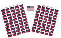 Made in USA! 100 Country Flag 1.5" x 1" Self Adhesive World Flag Scrapbook Stickers, Two Sheets of 50, 100 International Sticker Decal Flags Total (Liechtenstein)