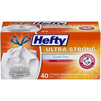 Hefty Ultra Strong Tall Kitchen Drawstring Trash Bag, Scent Free, 40 Count (Pack of 1)