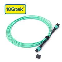 10Gtek MPO-MPO Patch Cord, OM3 Multimode Fiber, 8-core Fiber for QSFP+Transceivers Application, 3-meter(10ft)
