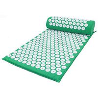 Xuan Yu Massage Wellness Therapy Massage Mat Shakti Mat Acupressure Relieve Back Body Pain Spike Mat Acupressure Mat for Massage Yoga Mat with Pillow (Color : Green)