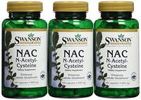Swanson N-Acetyl Cysteine 600 mg 100 Caps 3 Pack