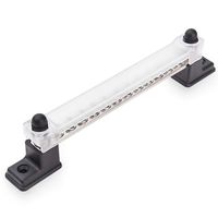 MICTUNING 12 Terminal Bus Bar Kit Cover Ground Distribution Block - Car Boat Marine Power Distribution Terminal Block with 12 Screws and 2 Studs