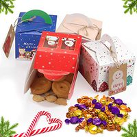 Christmas Cookies Gift Boxes 16 Pack Christmas Treat Boxes Cute box Candy Boxes Christmas Party Gift Boxes Holiday Gift Wrap Cookies Gift Box With Christmas Gift Tags