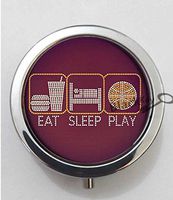 BlackKey Eat Sleep Play Basketball Quote 3-Compartment Decorative Pocket Gift Box Case Organizer for Pill, Color 1 -157