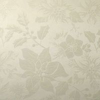 Cait Chapman Poinsettia Woven Jacquard Easy Care Microfiber Fabric Dinner Napkin, Set of 6 (Ivory)