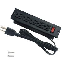 Desk Outlets Recessed Power Strip with Switch Mountable Power Strip with 5AC Outlets Black