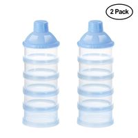 Accmor Baby Milk Powder Formula Dispenser, Non-Spill Smart Stackable Baby Feeding Travel Storage Container, BPA Free, 5 Compartments, 2 Pack