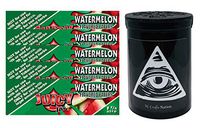 Herb Airtight Container Fresh Kettle with Juicy Jay's Watermelon 1.25 Flavored Hemp Rolling Papers 5 Count DC Crafts Nation- Illuminati