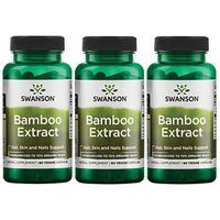 Swanson Bamboo Extract for Hair and Nails Silica Supplement Supports Collagen 300 mg 60 Veggie Capsules (3 Pack)