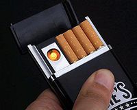8-Cigarettes-Pack USB Cigarette Lighter Case 1502