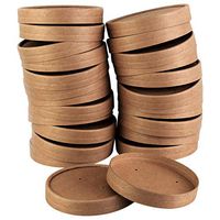 Paper Soup & Ice Cream Cup Lids, Paper Disposable Dessert Lids 8 or 12 oz for Hot or Cold Food | (100 Count) (Kraft, Lids Only)